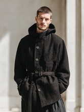 Men's casual denim hooded coat